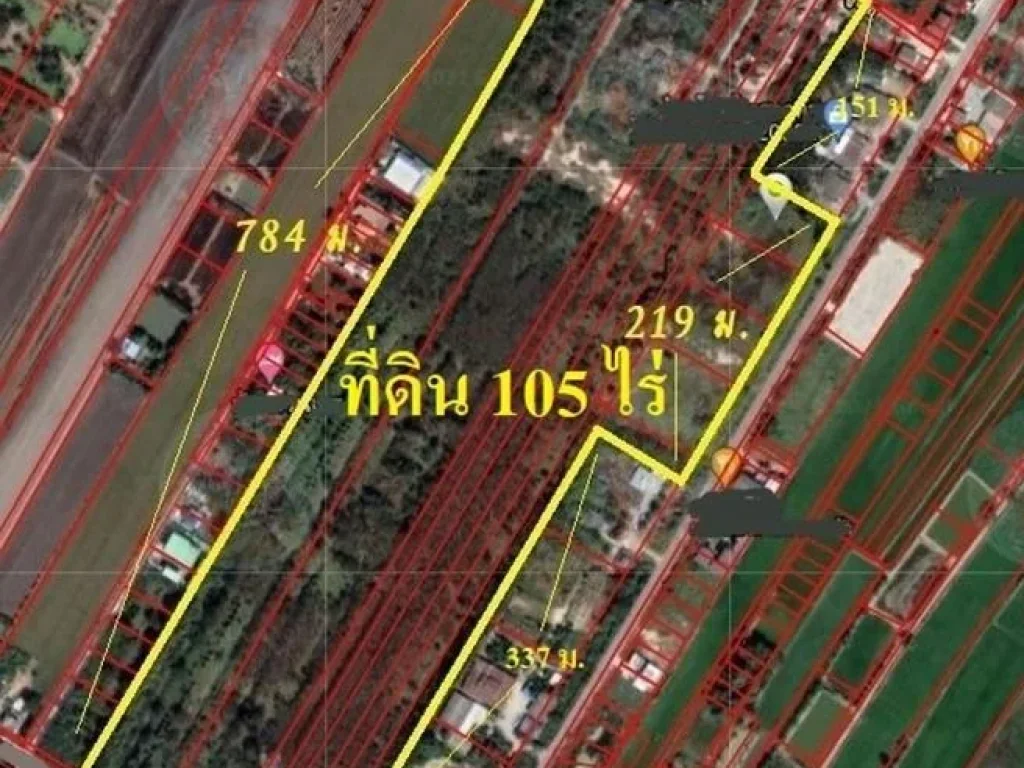 P342 ขายที่ดิน 105 ไร่ อำเภอลาดหลุมแก้ว ปทุมธานี ผังสีเขียวติดคลองส่งน้ำ ติดถนนลาดยาง ใกล้ TN Shop ลาดหลุมแก้ว