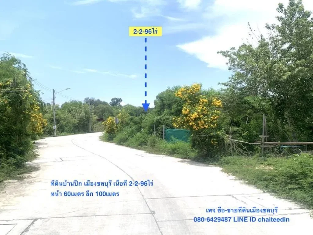 ขายที่ดิน 2-2-96ไร่ บ้านปึก เมืองชลบุรี