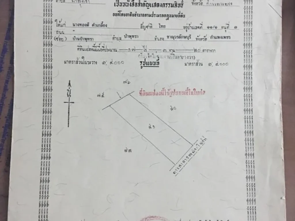 ขายที่ดินติดถนนใหญ่ 18 ไร่ เศษ ตป่าพุทรา อขาณุวรลักษณ์ จกำแพงเพชร