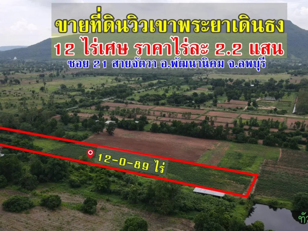 ขายที่ดินโฉนด 12 ไร่ เศษ อพัฒนานิคม จลพบุรี ในราคาไร่ละ 220000 บาท เท่านั้น