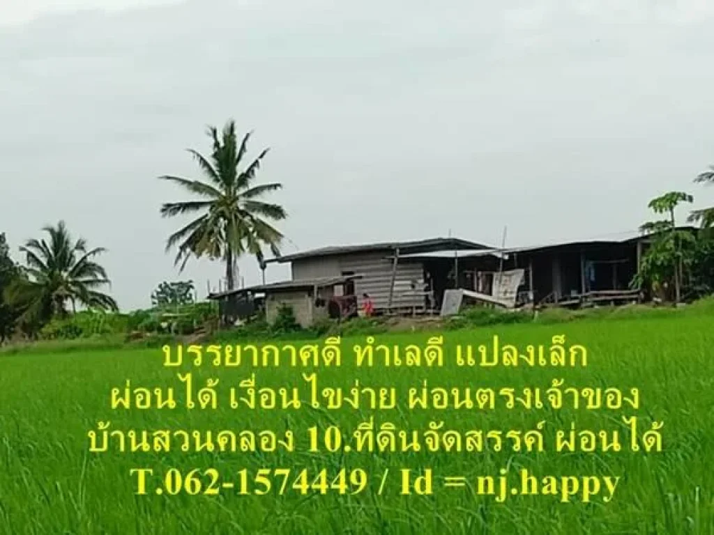 บ้านสวนคลอง 10 ที่ดินจัดสรรแปลงเล็กสดผ่อนได้ T062-1574449