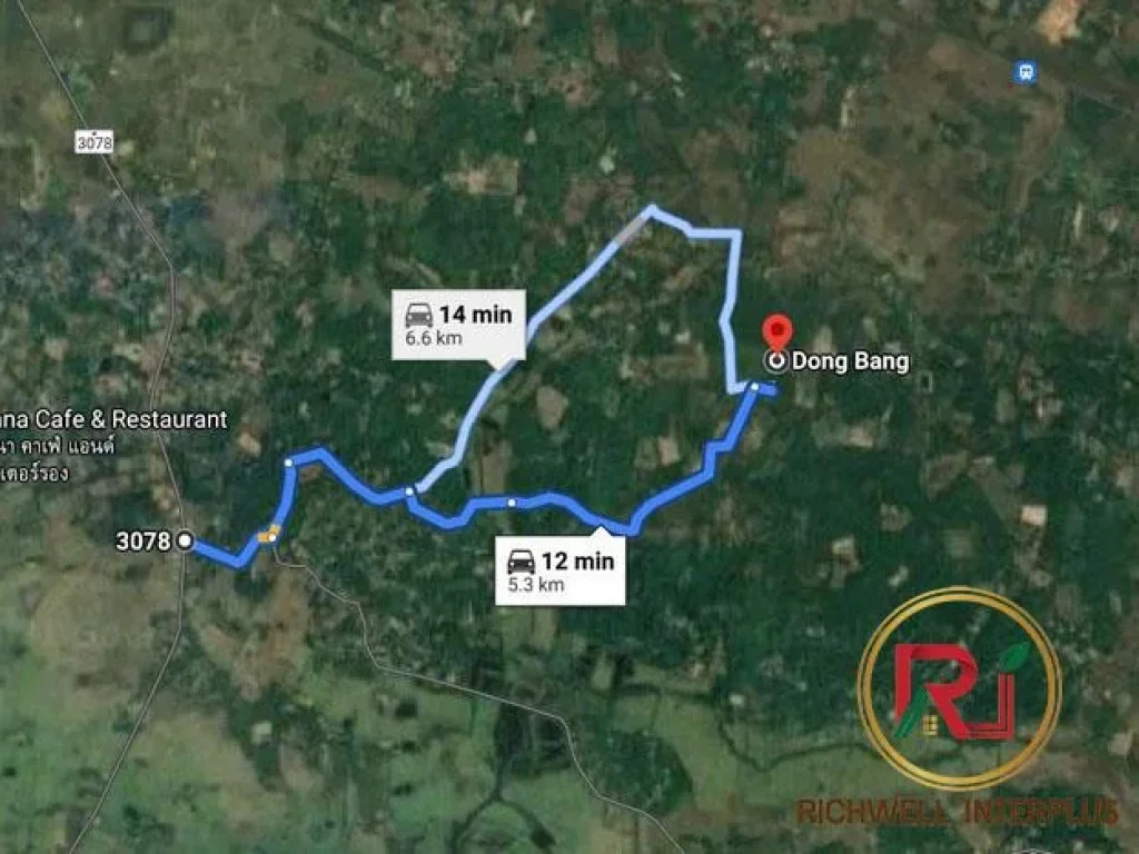 ขายที่ดิน 21 ไร่ ประจันตคามใกล้ถ3078จปราจีนบุรี