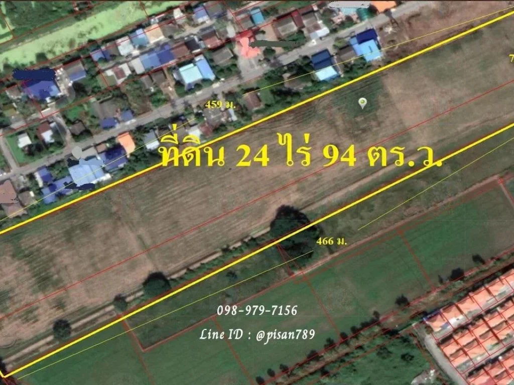 P294 ขายที่ดินแปลงสวย ผังสีเหลือง ราคาแตะได้ 24 ไร่ 94 ตรว อำเภอบางบัวทอง นนทบุรี ใกล้โรงเรียนดังและตลาด