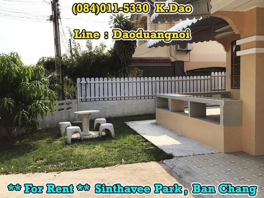 For Rent Ban Chang Sinthavee Park by Eastern Star 3 Bedrooms 2 Bathrooms Fully Furnished Ready to move in