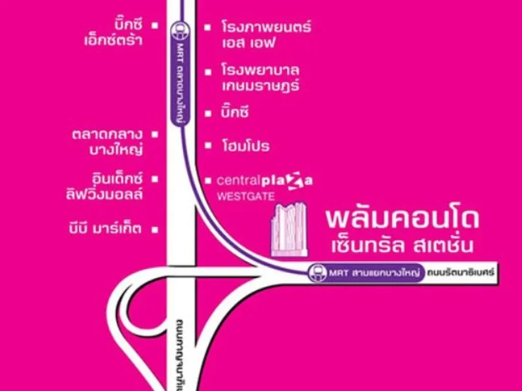 CR-8342 ให้เช่าพลัม คอนโด เซ็นทรัล สเตชั่น เฟส 1 ใกล้รถไฟฟ้า MRT สถานีสามแยกบางใหญ่