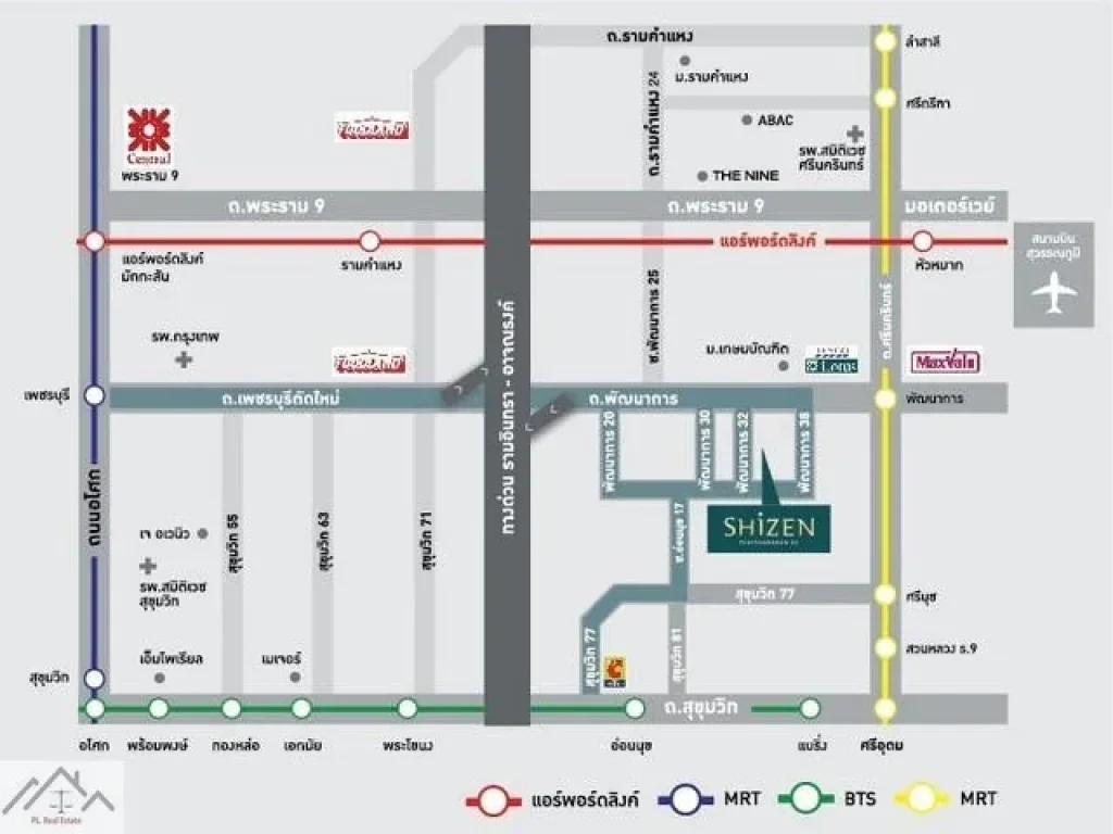 SE066 ให้เช่าทาวน์โฮม 3 ชั้น หมู่บ้าน Shizen พัฒนาการ 32 บ้านใหม่ไม่เคยเข้าอยู่