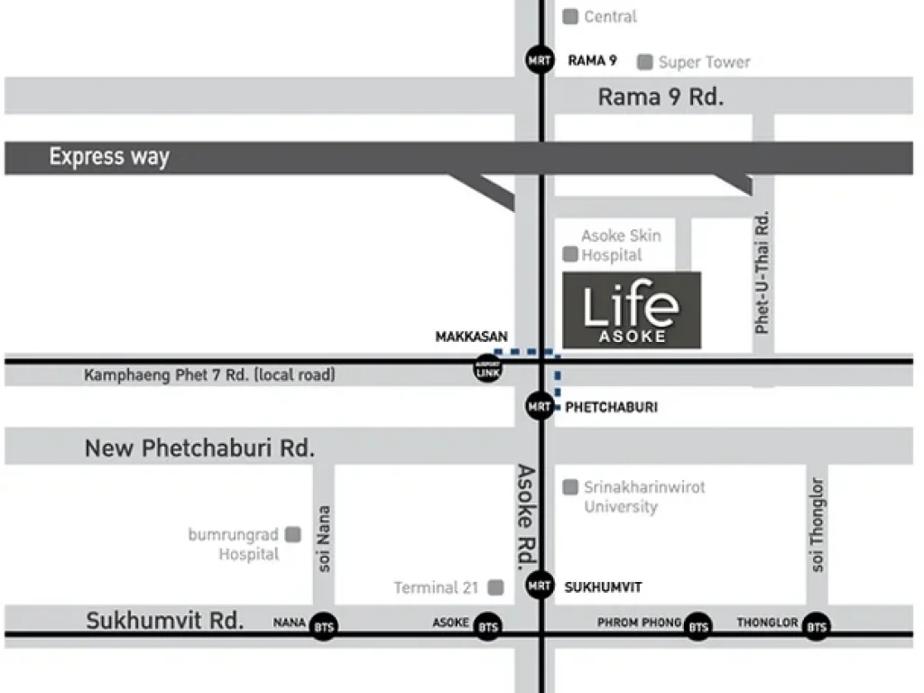 NC572 คอนโดไลฟ์ อโศก Life Asoke 30 ตารางวา 1 นอน ทิศตะวันออก ชั้น24 18000บาท