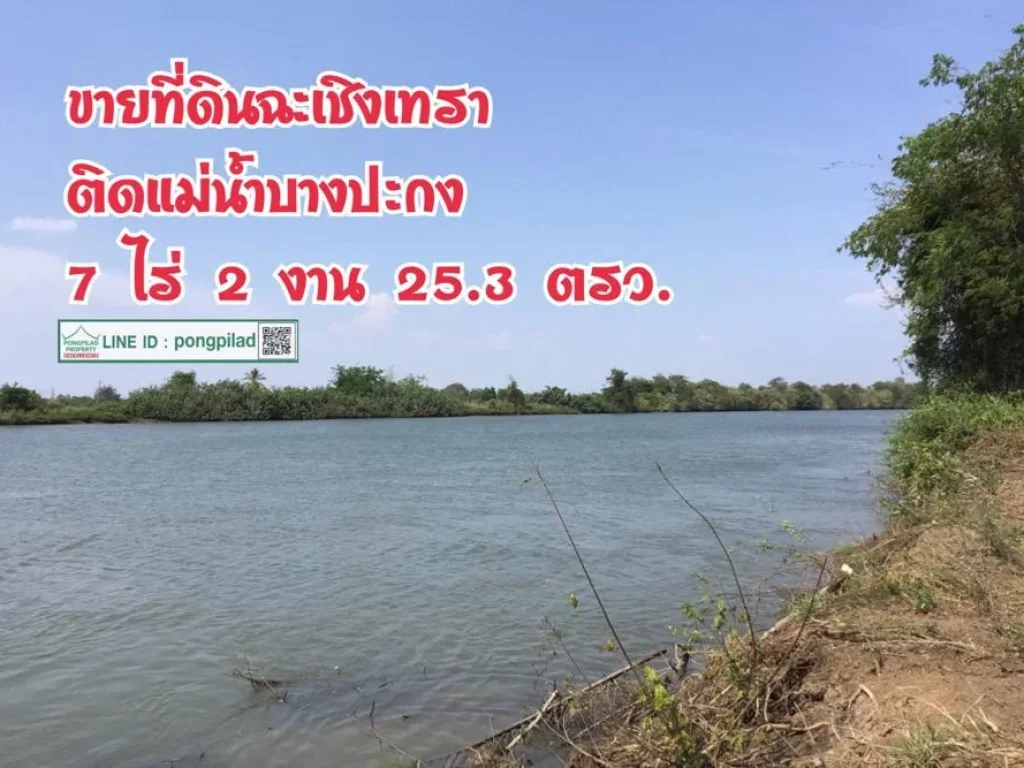 gt ขายที่ดินฉะเชิงเทรา ติดแม่น้ำบางปะกง 7 ไร่ 2 งาน 253 ตรว