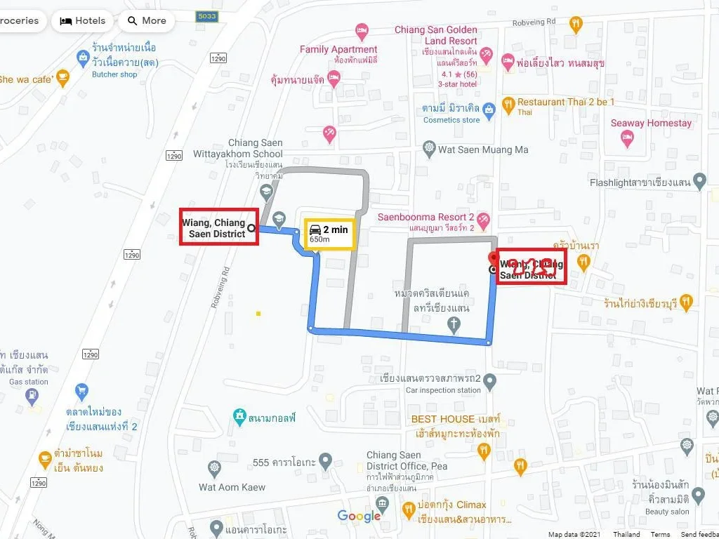 ขาย ที่ดิน 4 ไร่ เศษ ติดถนนสาย 1 ตำบลเวียง อำเภอเชียงแสน จังหวัดเชียงราย 57150