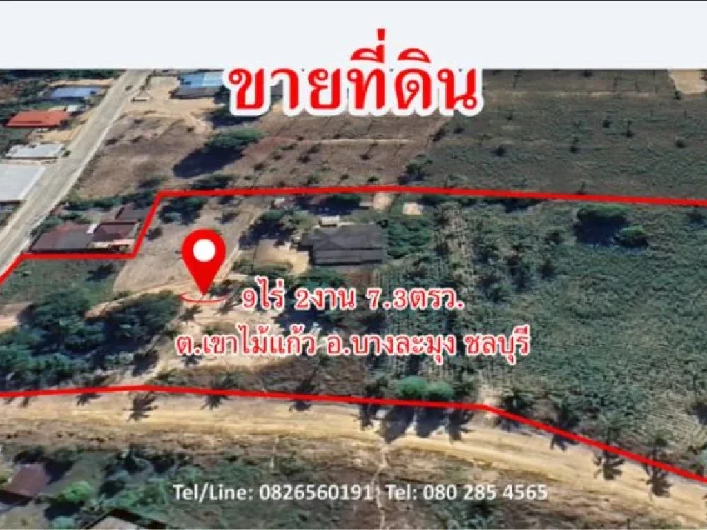 ขาย ที่ดิน ใกล้ถนน331 เขาไม้แก้ว บางละมุง ชลบุรี 9 ไร่ 2 งาน