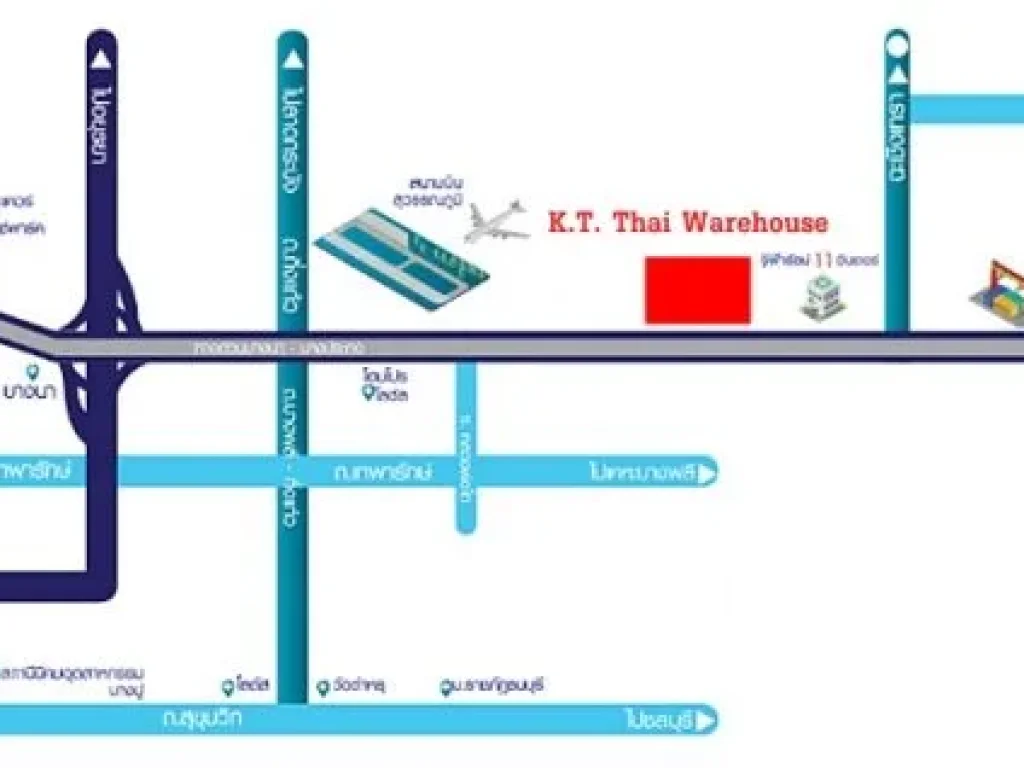 โกดังให้เช่า คลังสินค้าสร้างใหม่ ติดถนน บางนา ใกล้สุวรรณภูมิ