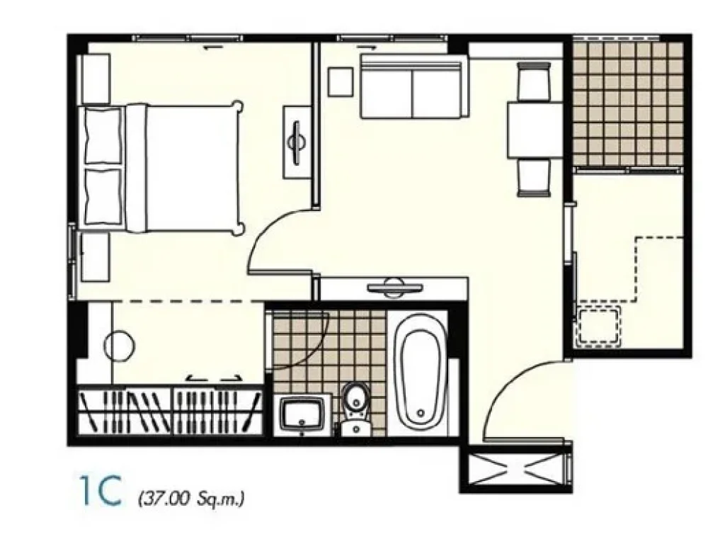 ให้เช่า ด่วน ยู สบาย พระราม 4 - กล้วยน้ำไท ห้องมุม U Sabai Rama 4 - Kluaynamthai 1Br 36 Sqm