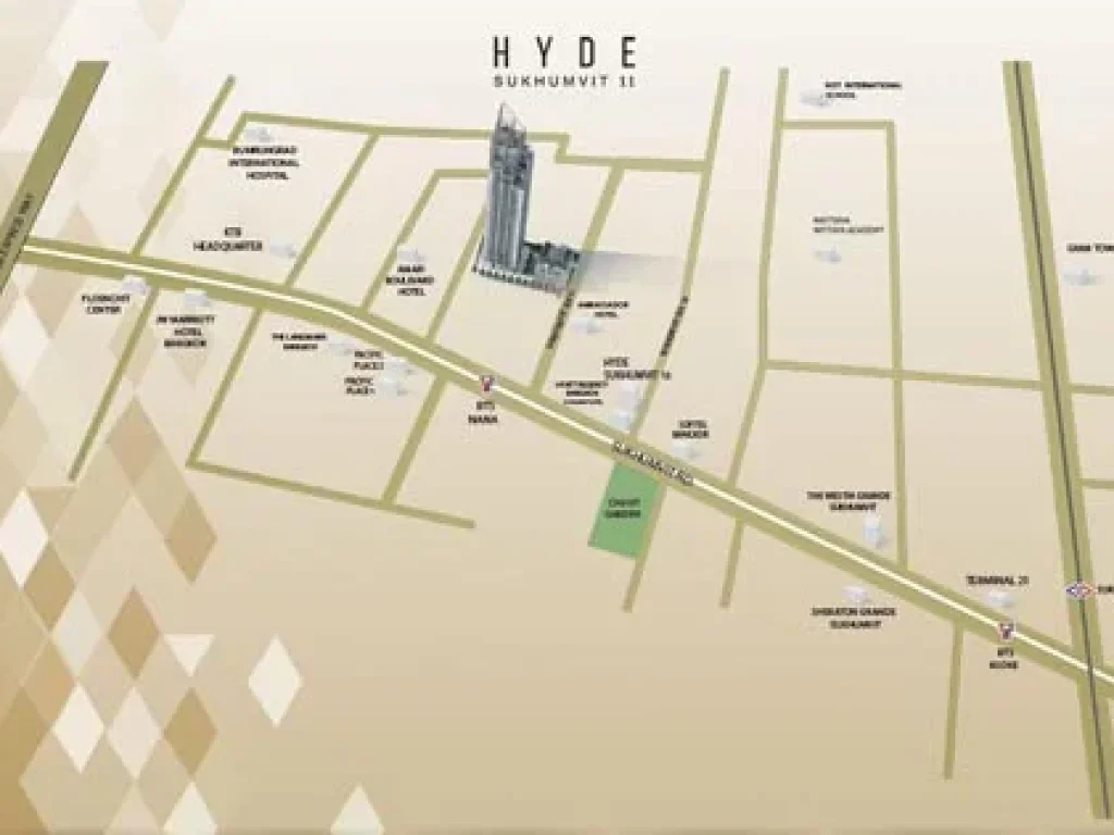 ให้เช่าคอนโด ไฮด์ สุขุมวิท 11 HYDE SUKHUMVIT 11ขนาด 34 ตรม ชั้น 5 ใกล้ BTS นานา