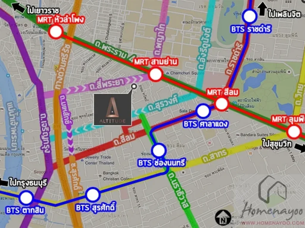 NC526 ให้เช่า Altitude Condo 42 ตารางเมตร 2 นอน 1น้ำ ชั้น 5 ติดจุฬา MRT สามย่าน