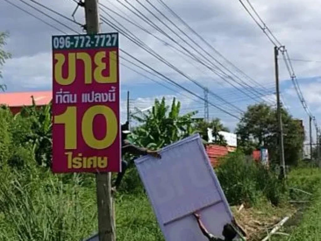 ขายที่ดินสามพราน นครปฐม 10 ไร่ แปลงสวย ติดถนนใหญ่บ้านแพ้ว-พระประโทน โทร096-772-7727