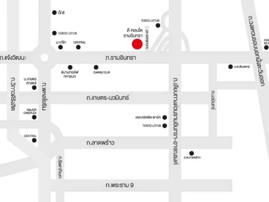 คอนโดดีคอนโดรามอินทราริมถนนรามอินทรา 2 ห้องนอน ขนาด 60 ตรม ตึกC ให้เช่า