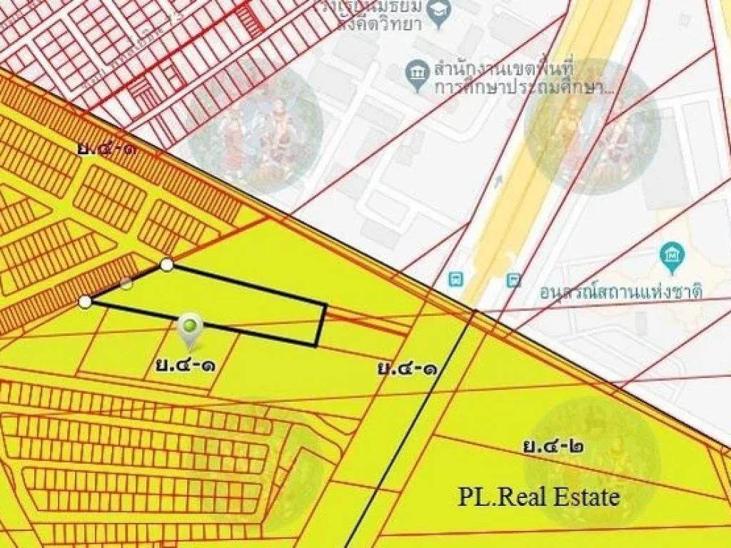 ขายที่ดิน 4-2-42ไร่ซอยวิภาวดี 47ตรงข้ามอนุสรณ์สถานดอนเมือง