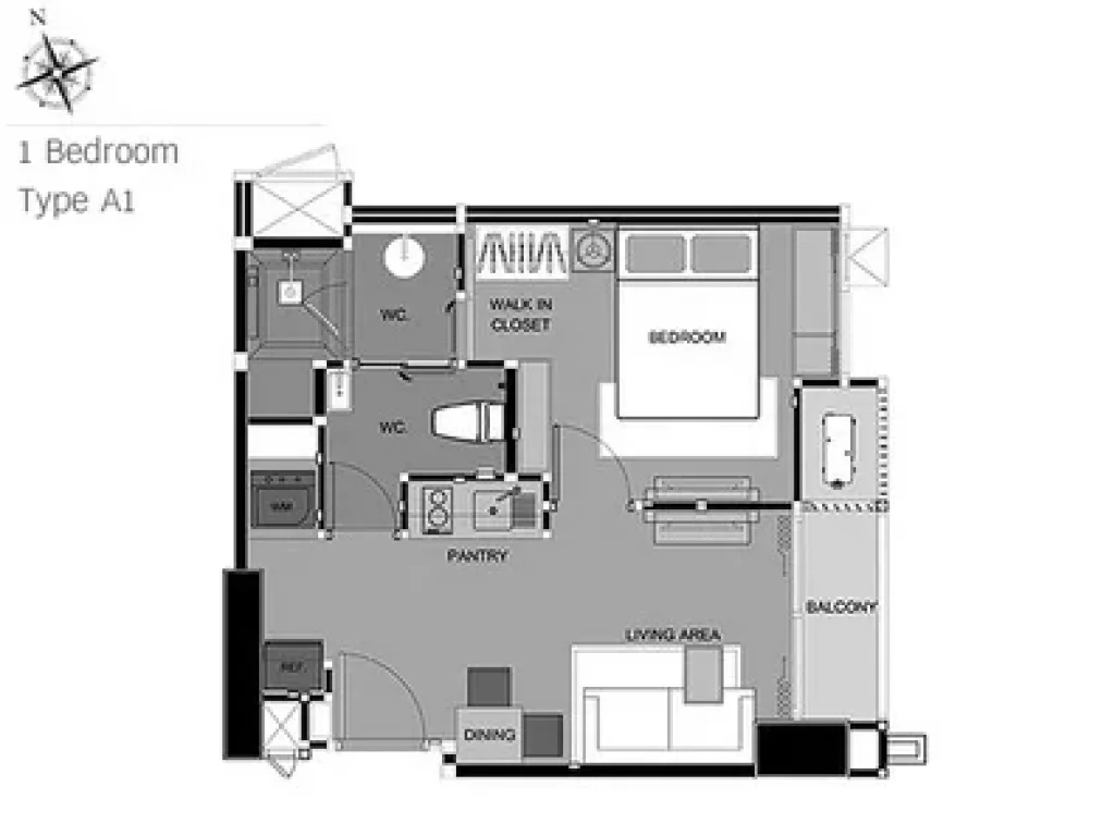 ให้เช่า RHYTHM พหล-อารีย์ 1นอน ห้องสวย ชั้น17เฟอร์นิเจอร์ครบชุด