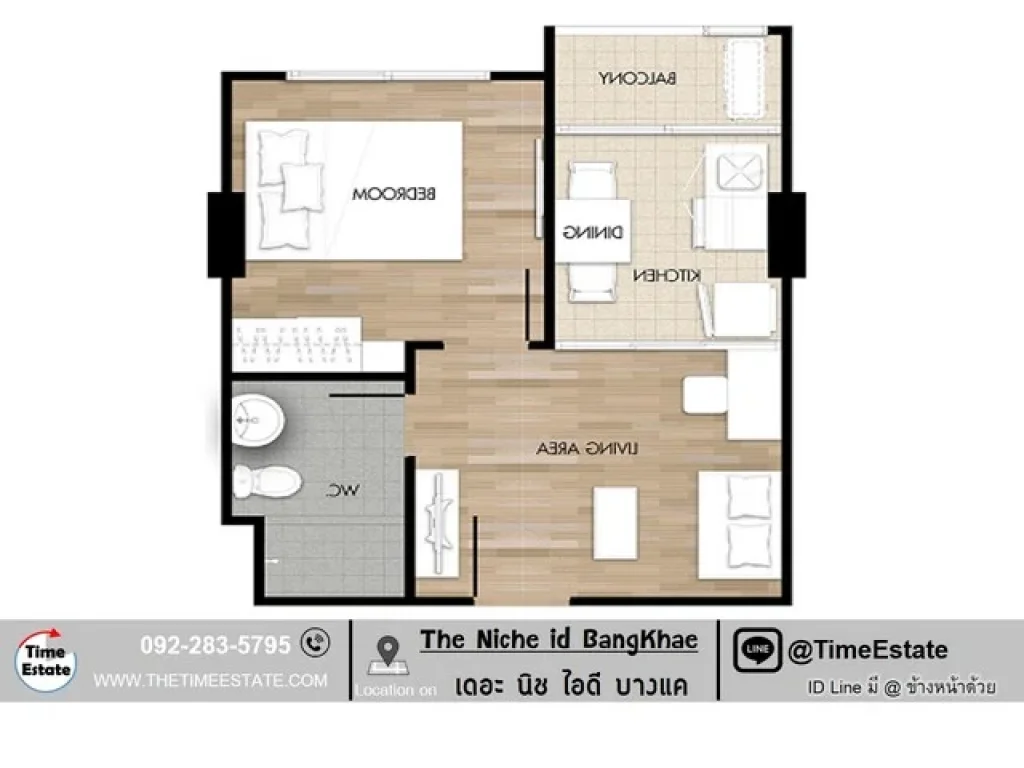 B12116 ให้เช่า ห้องใหญ่ ใหม่ยกห้อง เดอะนิช บางแค สะดวกไปBTSบางหว้า BTSวุฒากาศ