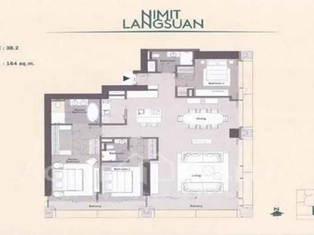 For Sale Nimit Langsuan Sale before transfer 3 bedrooms 3 bathrooms 