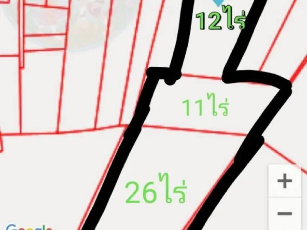 ขายที่ดินแปลงยาว สีม่วง59ไร่ติดถนนลาดยางออกทางเส้น 3015amp331 ได้