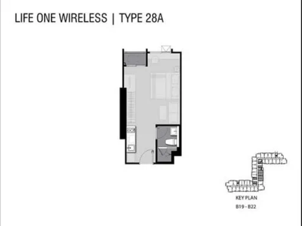 ให้เช่าLife One Wireless ขนาด 28 ตรม ชั้น 21 วิวไม่โดนบัง ห้องใหม่