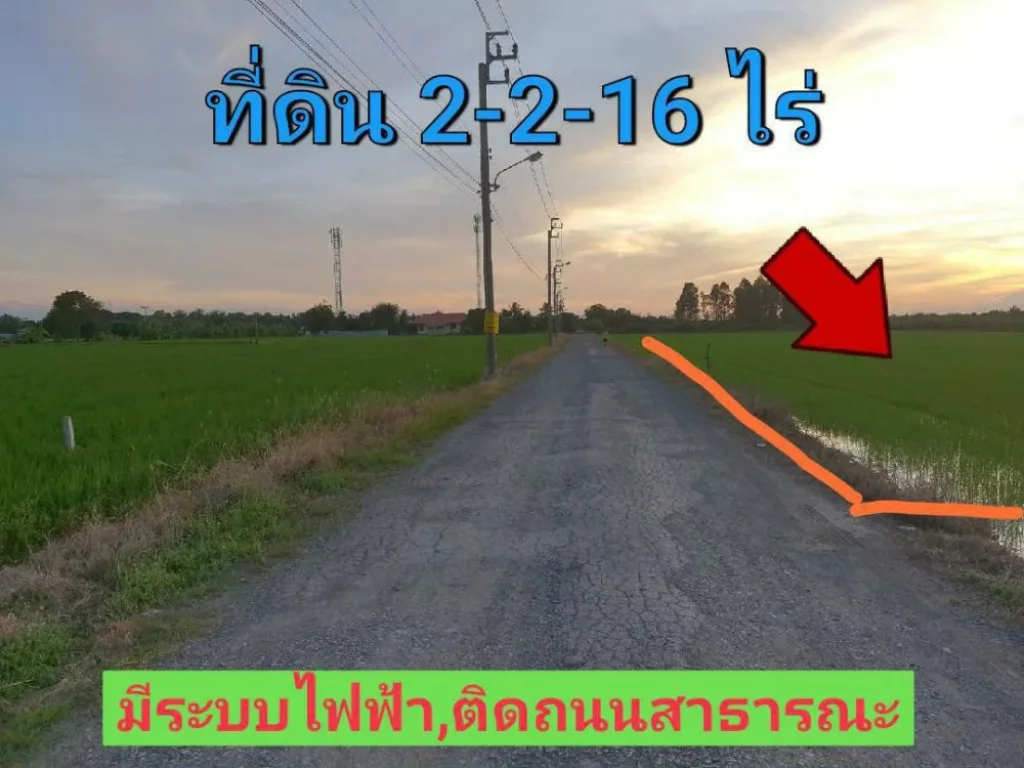 ขายที่ดินราคาถูก 2-2-16 ไร่ ติดถนนสาธารณะ ซอย สังฆสันติสุข 62 เขต หนองจอก กรุงเทพมหานคร