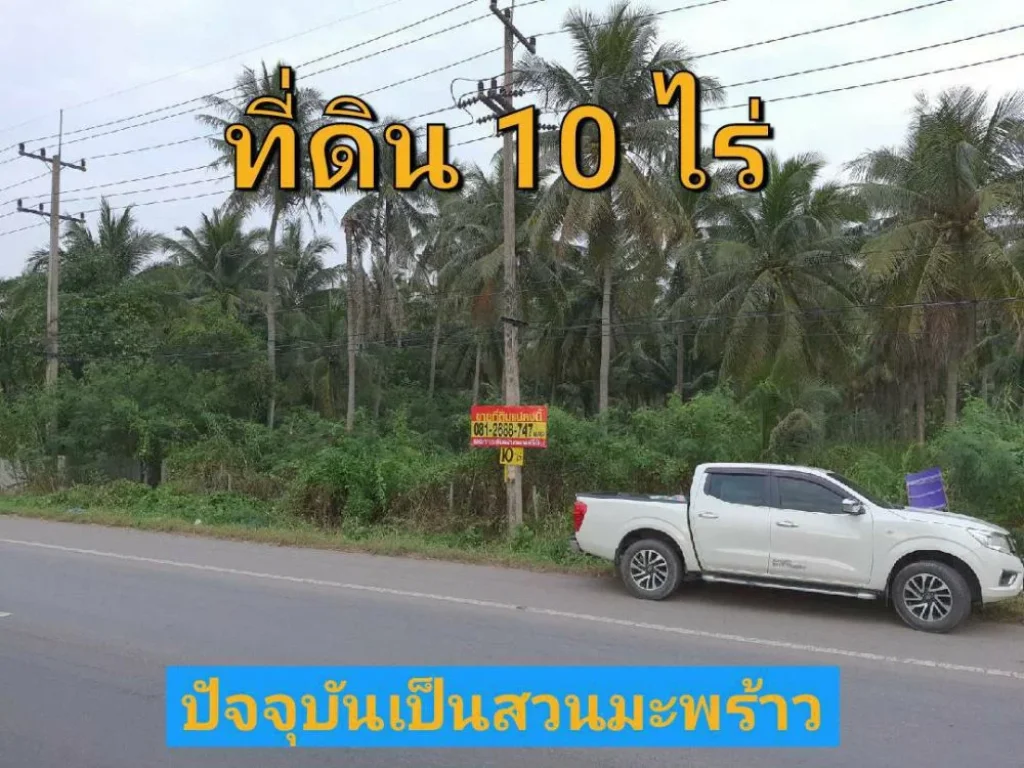 ขายต่ำกว่าราคาตลาดที่ดิน 10 ไร่ ใกล้ตลาดน้ำดำเนินสะดวก ติดถนน สมุทรสงคราม-บางแพ กม27 อำเภอ ดำเนินสะดวก ราชบุรี