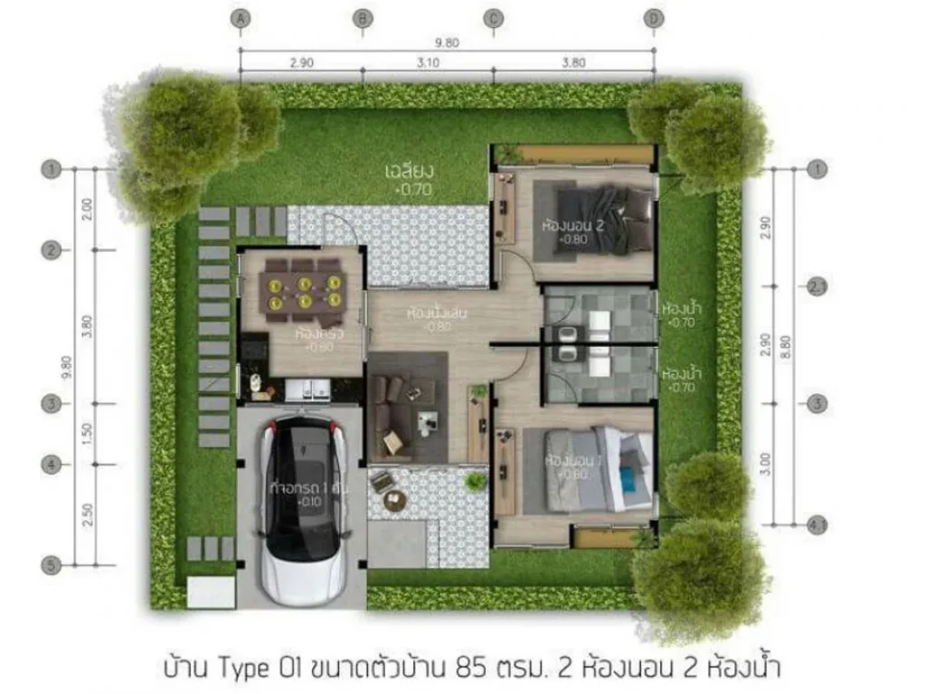 ขายบ้านสร้างใหม่ 2 นอน 2 น้ำ วิวสวย ทำเลดี ราคาถูก