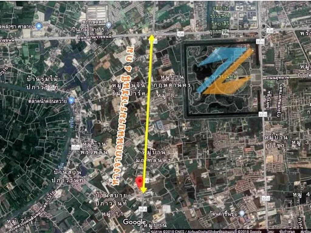 ขายที่ดินสวยถมแล้ว ติดถนนพุทธมณฑลสาย 5 เนื้อที่ 3-0-373 ไร