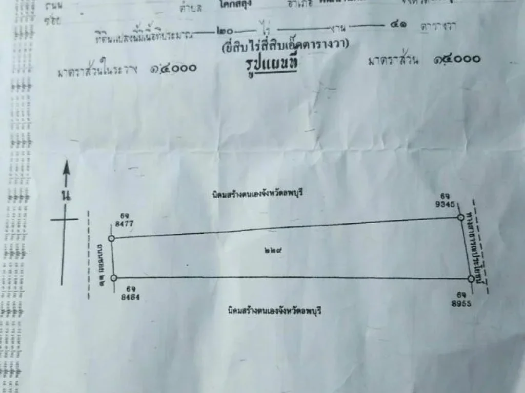 ที่ดินโฉนด จำนวน 20 ไร่ อพัฒนานิคม จลพบุรี