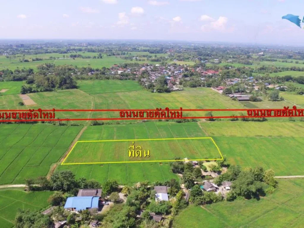 ที่นา 4-0-63 ไร่ ใกล้จุดตัดถนนสายใหม่ 50เมตร ที่ดินเป็นสี่เหลี่ยม สำหรับเก็งกำไร