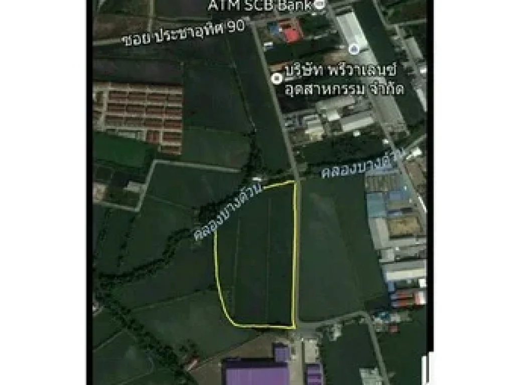 ที่ดินแปลงใหญ่ ติดถนนทางหลวง3040สมุทรปราการหน้ากว้าง300กว่าเมตรขนาดที่ดินรวม 47 ไร่ 1 งาน 645 ตรว