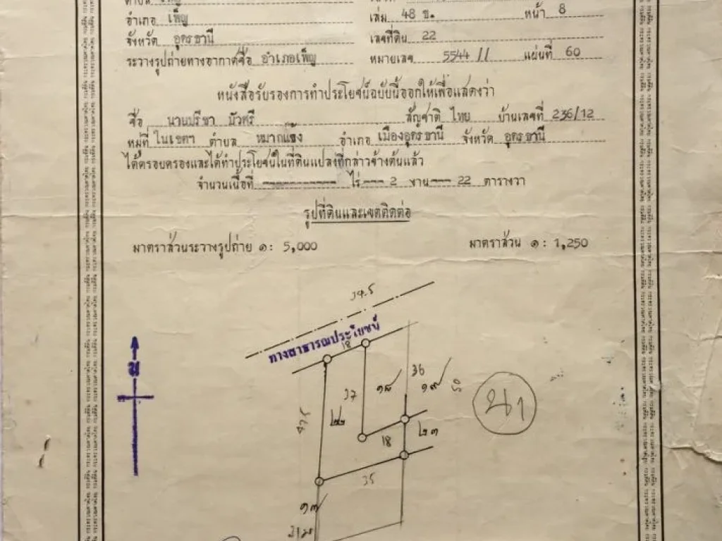 ขายถูก บ้านเดี่ยวชั้นเดียว ติดถนนเส้น อเพ็ญ - บ้านด่าน เนื้อที่ 2-1-50 ตเพ็ญ อเพ็ญ จอุดรธานี