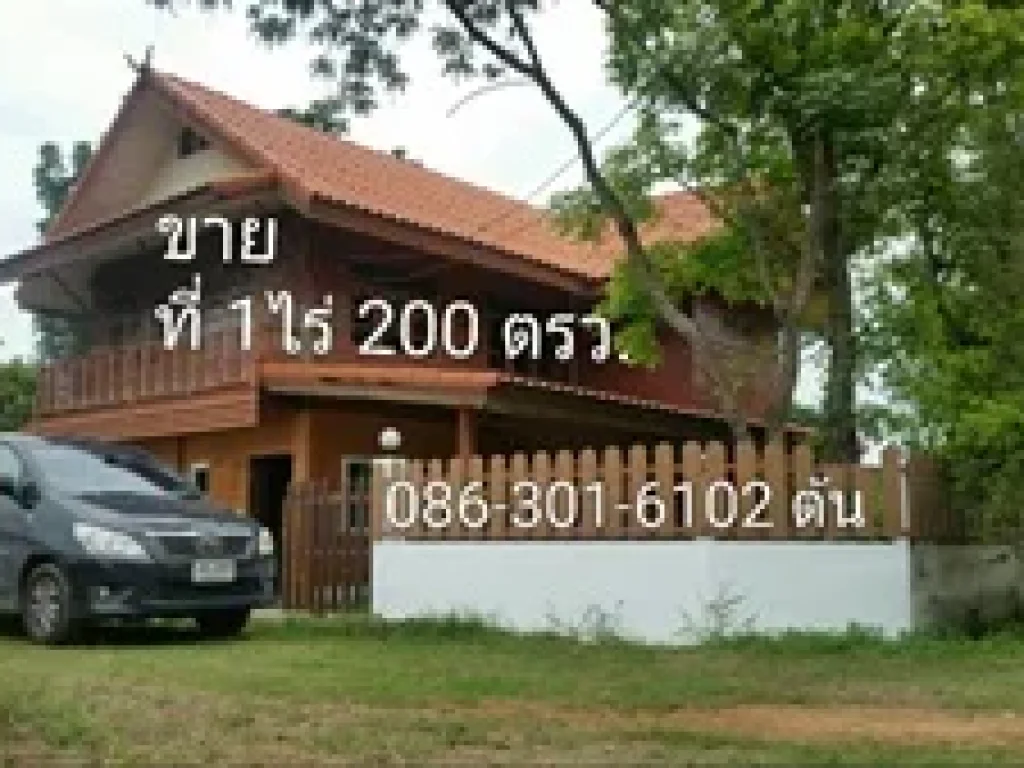 บ้านไม้ทรงไทย ตปากน้ำ อเดิมบางนางบวช จสุพรรณบุรี เนื้อที่ 1 ไร่ 200 ตรว