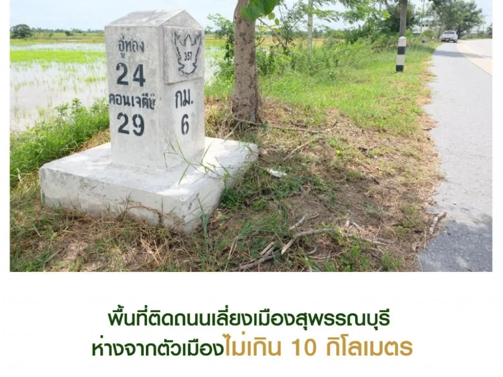 ขายที่ดินสุพรรณบุรี พื้นที่งาม เลขที่ดินสวย