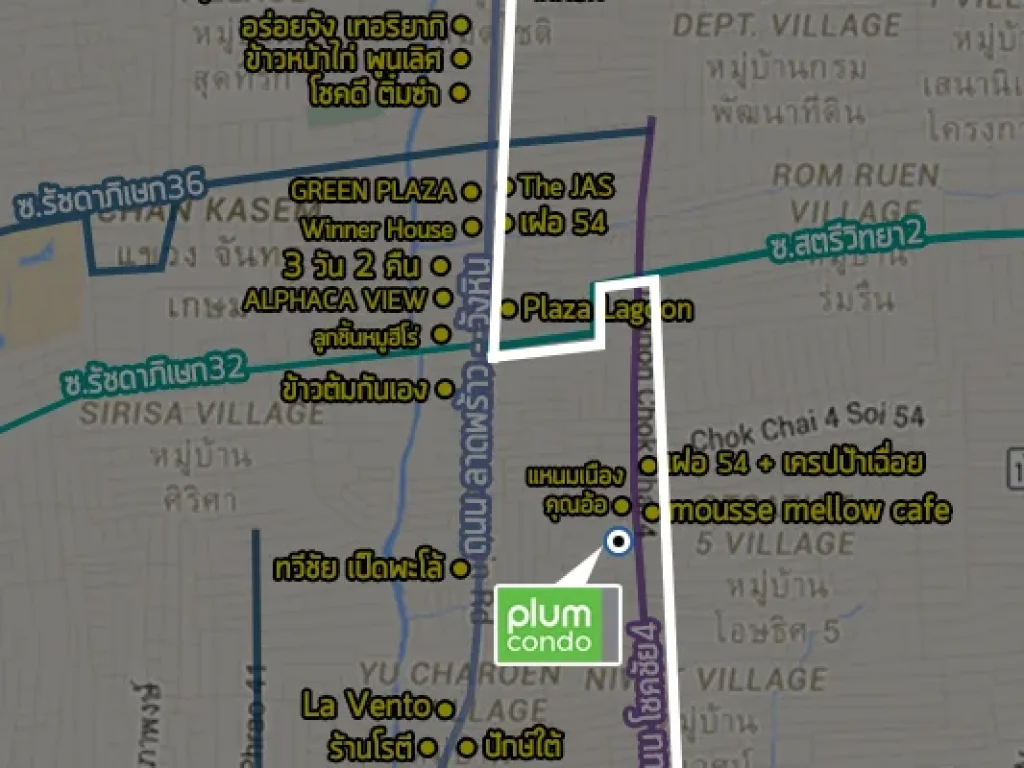 ให้เช่า คอนโด Plum Condo โชคชัย 4 1 ห้องนอน 1 ห้องน้ำ 1ห้องนั่งเล่นครัวทำอาหาร