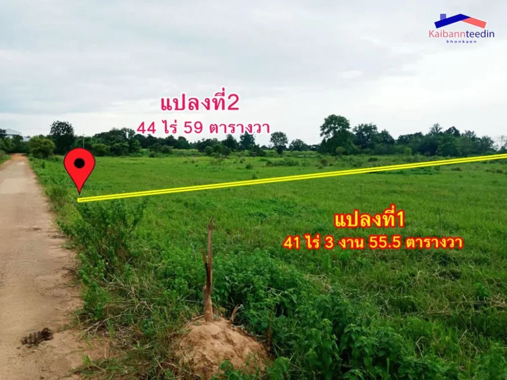 ขายที่ดิน 3 แปลงรวมกัน 106 ไร่ ติดถนนมิตรภาพ ฝั่งขาเข้าจากอุดร-ขอนแก่น