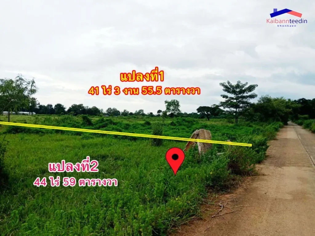 ขายที่ดิน 3 แปลงรวมกัน 106 ไร่ ติดถนนมิตรภาพ ฝั่งขาเข้าจากอุดร-ขอนแก่น