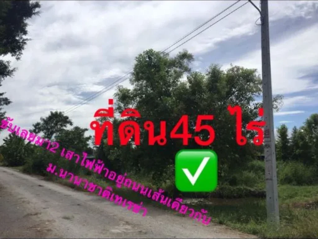 ขายที่ดิน ตบึงศาล อองครักษ์ นครนายก ใกล้ มนานาชาติเซนเทเรซ่า