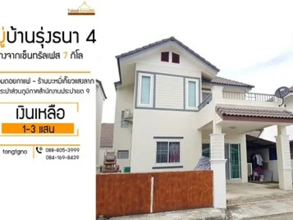 ขาย บ้านถูกมาก หมู่บ้านรุ่งธนา 4 มีเงินเหลือ 1-3 แสน สันปูเลย เชียงใหม่