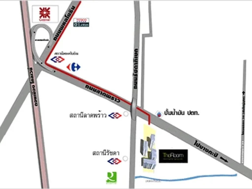 คอนโดTHE ROOMรัชดา  ลาดพร้าว40ตรมพร้อมอยู่ MRT ลาดพร้าว 290 เมตร