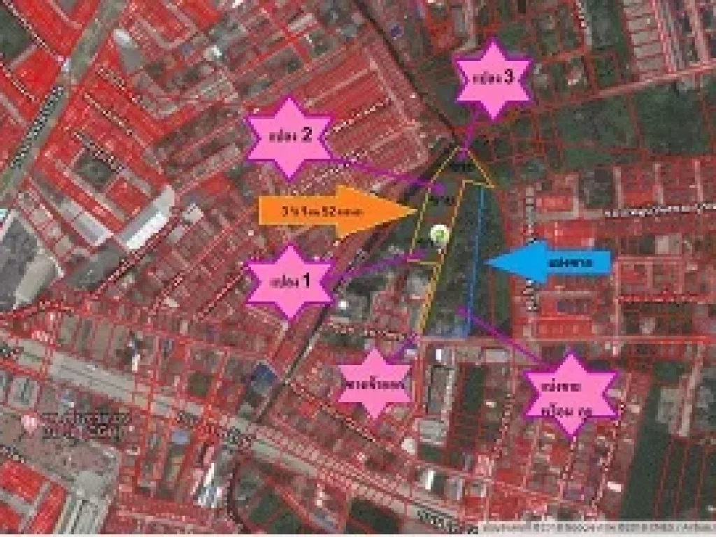 ขายด่วน ที่ดินพหลโยธิน50แยก11 ขนาด 3 ไร่ 1 งาน 52 ตรว ขาย 50000ต่อ ตรว ติดทรัพย์