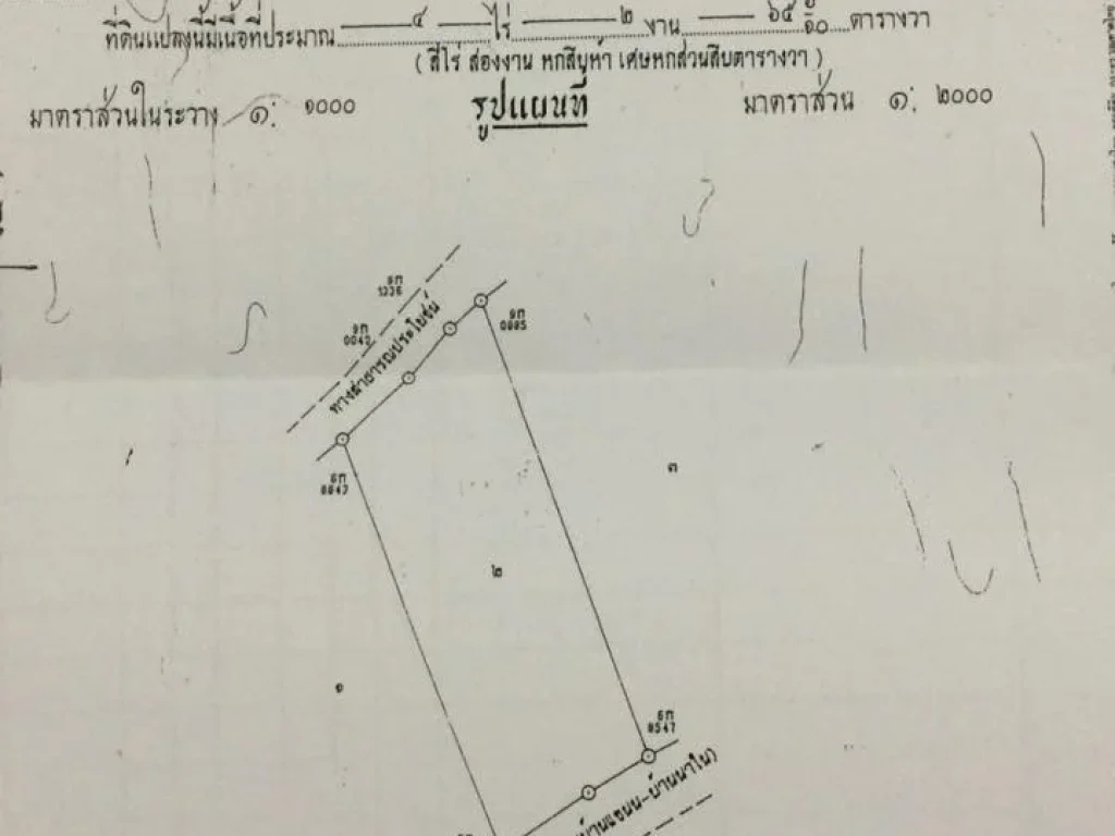 แปลงที่15 ขายที่ดินมีโฉนดแยกเป็นสองแปลง ถนนนาใน-บ้านแขนน