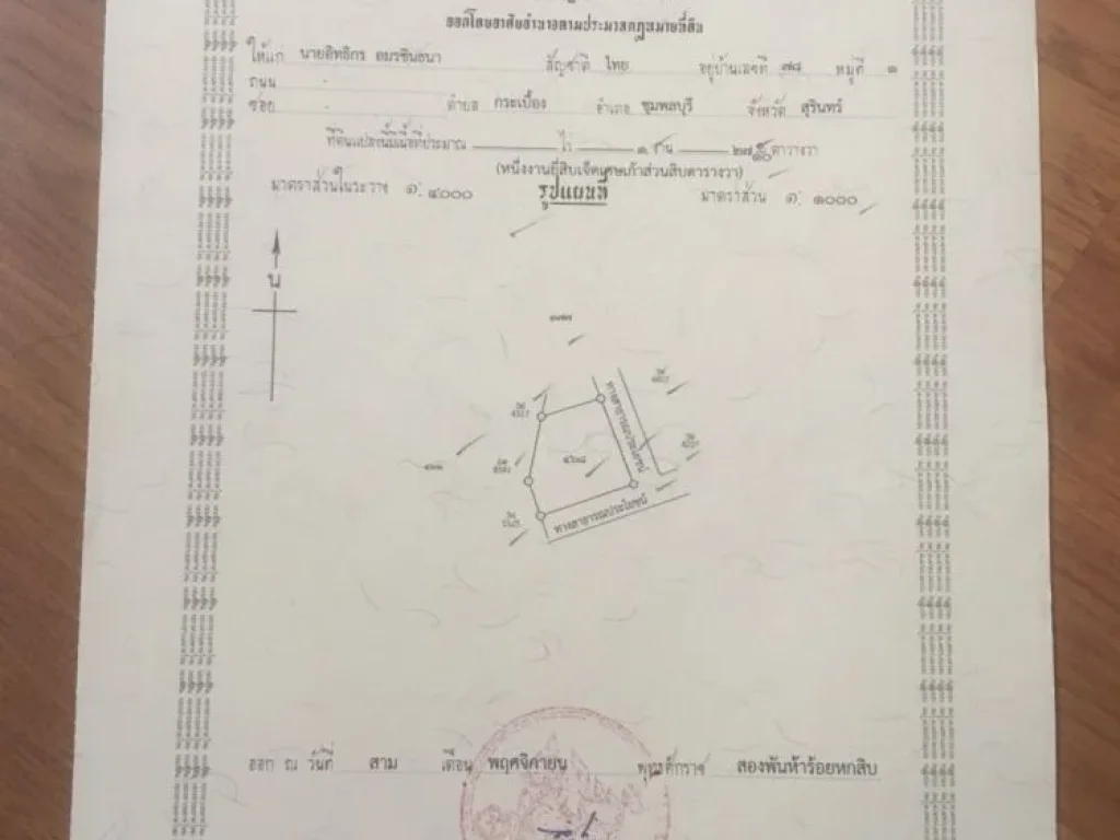 ประกาศขายที่ดิน ทำเลดีมาก เจ้าของขายเอง ติดถนนสตึก-พยัคฆ์ มีให้เลือกหลายแปลง