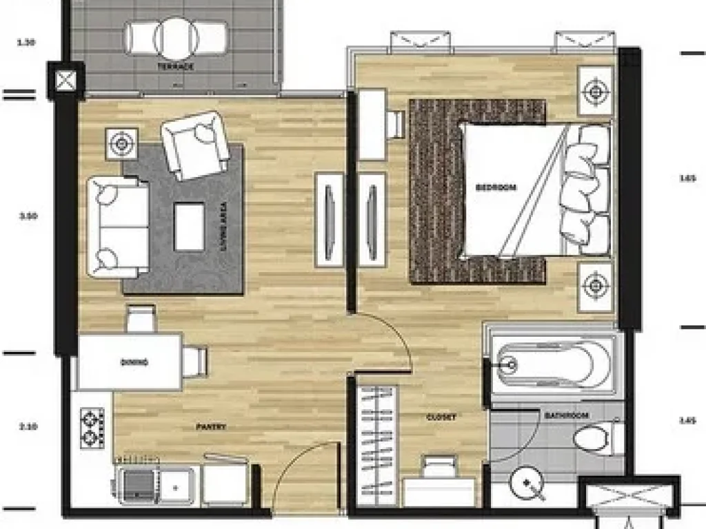 ขายดาวน์ ลัดดาพลัส ศรีราชา คอนโด Ladda Plus Condo ชั้น9 วิวทะเล