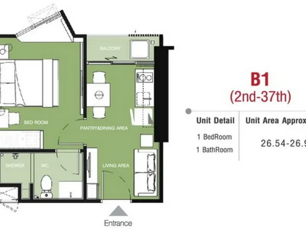 ขายดาวน์คอนโด ริชพาร์ค ทริปเปิ้ล สเตชั่น ศรีนครินทร์ 1-bed 2675 ตรม ชั้น16 ถูกกว่าโครงการสองแสน