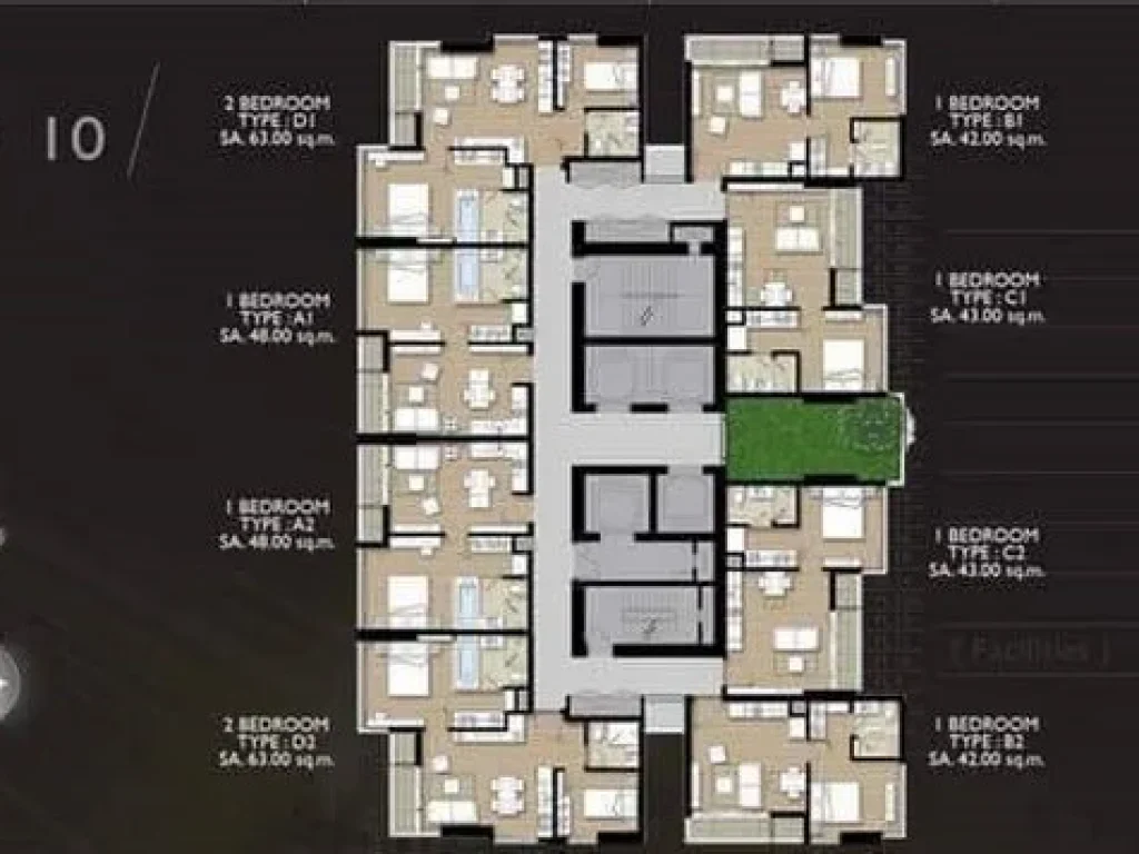 ขายคอนโด M Phyathai ขนาด 4404 ตรม 1 ห้องนอน พร้อมเฟอร์ครบ