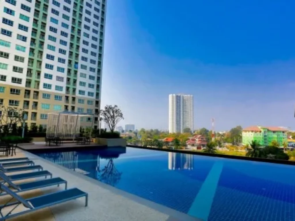 ให้เช่า คอนโดลุมพินีวิลล์ วงศ์อมาตย์ นาเกลือ 16 23 sqm ชั้น 9 วิวสระ 1นอน fully furnished