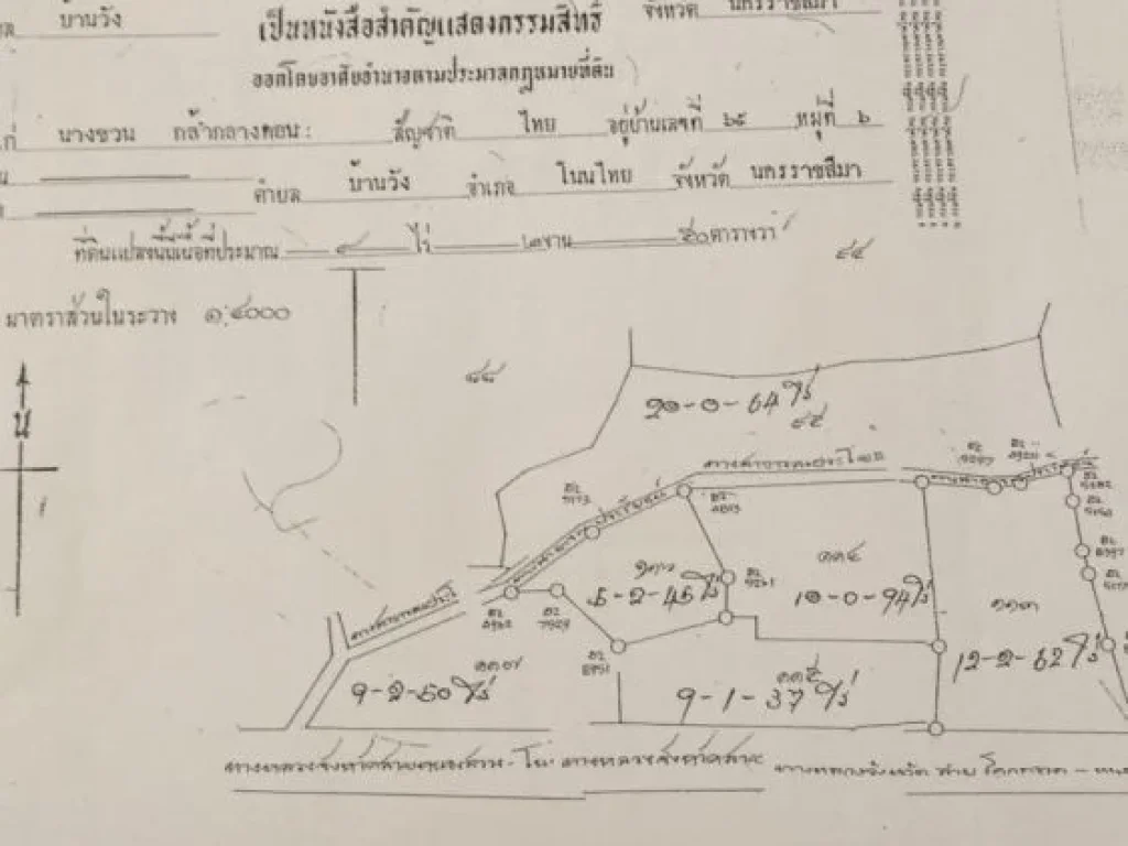 ขายที่ดิน 67 ไร่ บ้านวัง โนนไทย นครราชสีมา